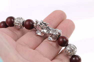 Natural Rosewood bead & Pixiu & OM HEALING Bracelet